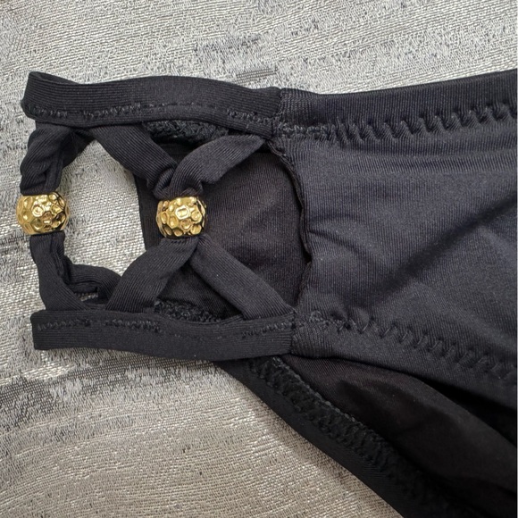 NWT Trina Turk Algiers Black and Gold 2 piece matching bikini set - Picture 11 of 14